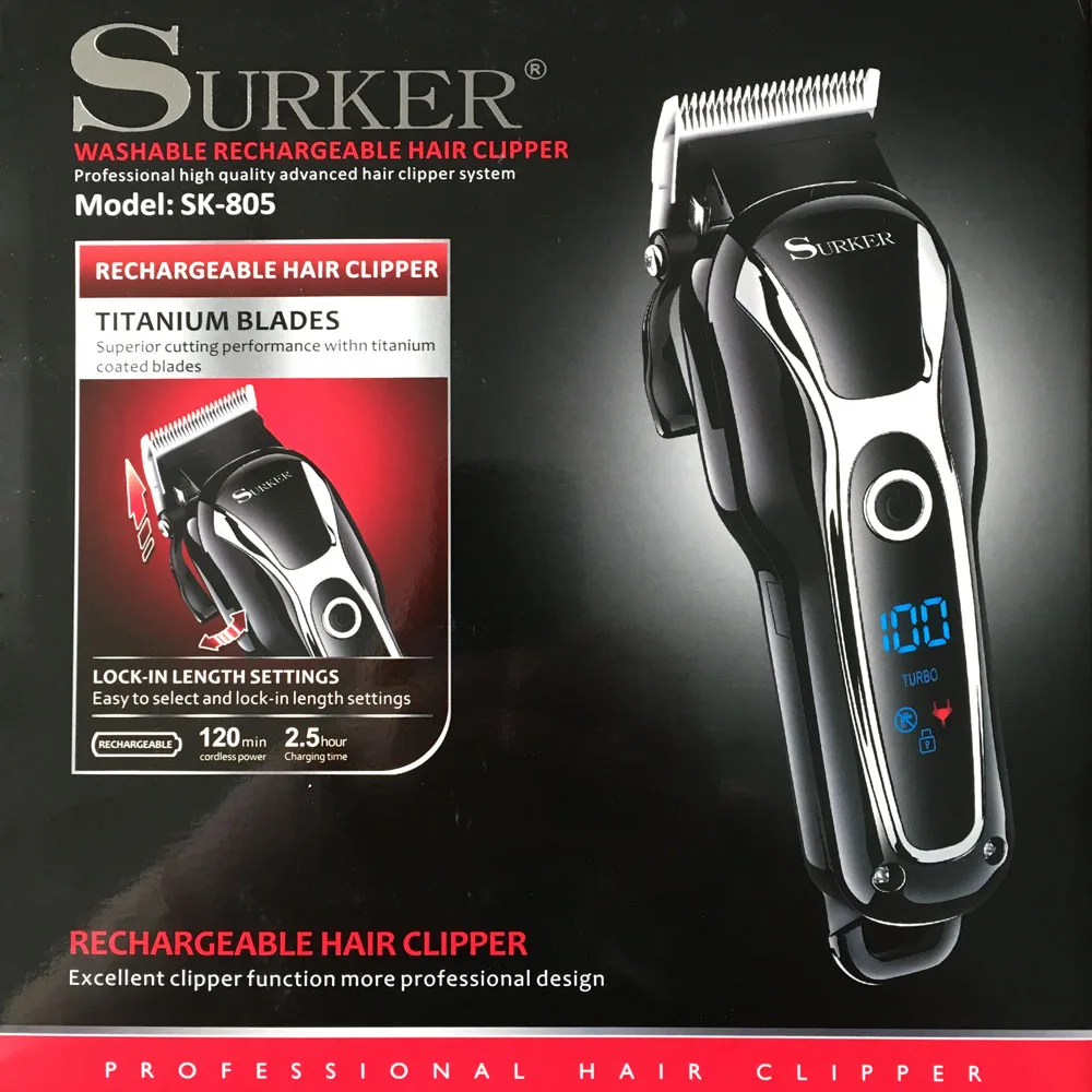 Машинка для стрижки волос SURKER SK 805 Мужская аккумуляторная триммер со