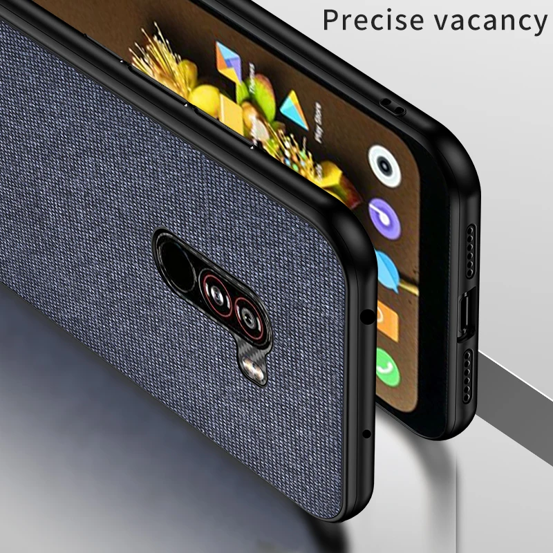Non-slip case for Xiaomi Pocophone F1 luxury Cloth+PC+TPU material back cover | Мобильные телефоны и аксессуары