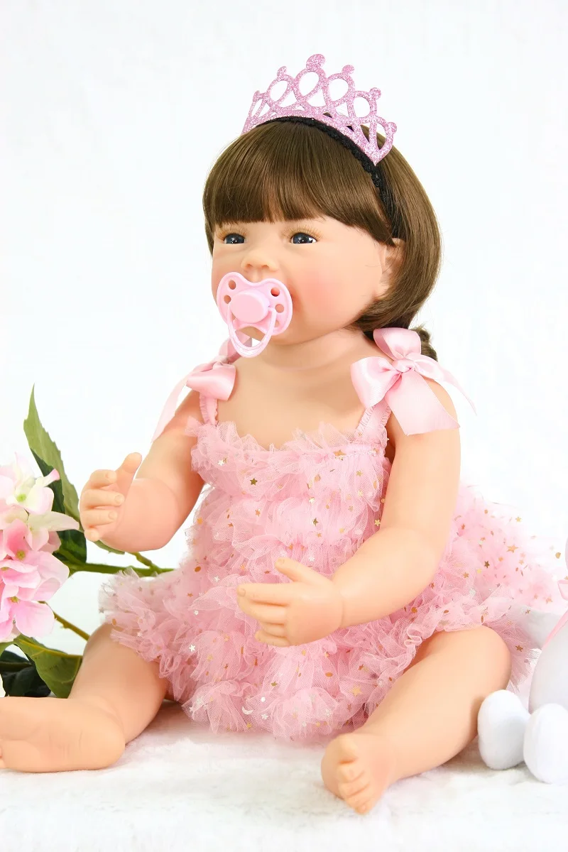 55 см силиконовая кукла для новорожденных игрушка девочек Boneca виниловая