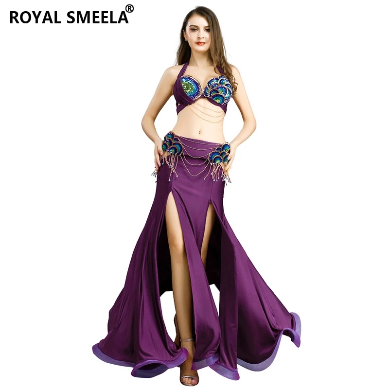 

Belly Dance Clothes Stage Carnival Costumes For Women Belly Dancing Beaded Belt Bra Maxi Skirt Professional Belly Dance Costume