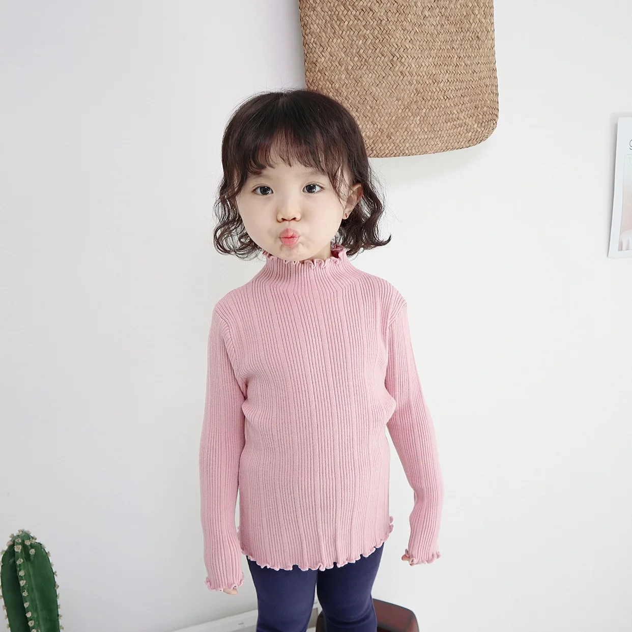 

Детские однотонные свитера 2019, свитеры с высоким воротником для маленьких девочек, карамельные цвета, пуловер для маленьких мальчиков, свит...