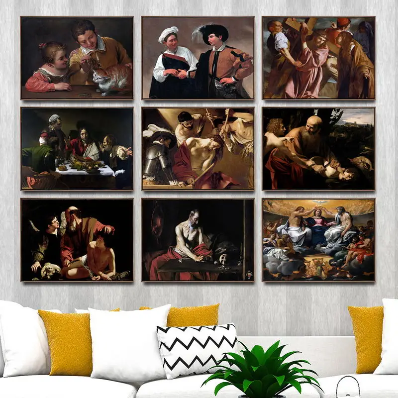 

Home Decoration Art Wall Pictures Fro Living Room Poster Print Canvas Paintings Michelangelo Merisi da Caravaggio Virgin Mary