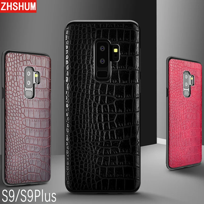 Роскошный чехол из искусственной кожи для Samsung Galaxy S9 Plus S10 с крокодиловым узором