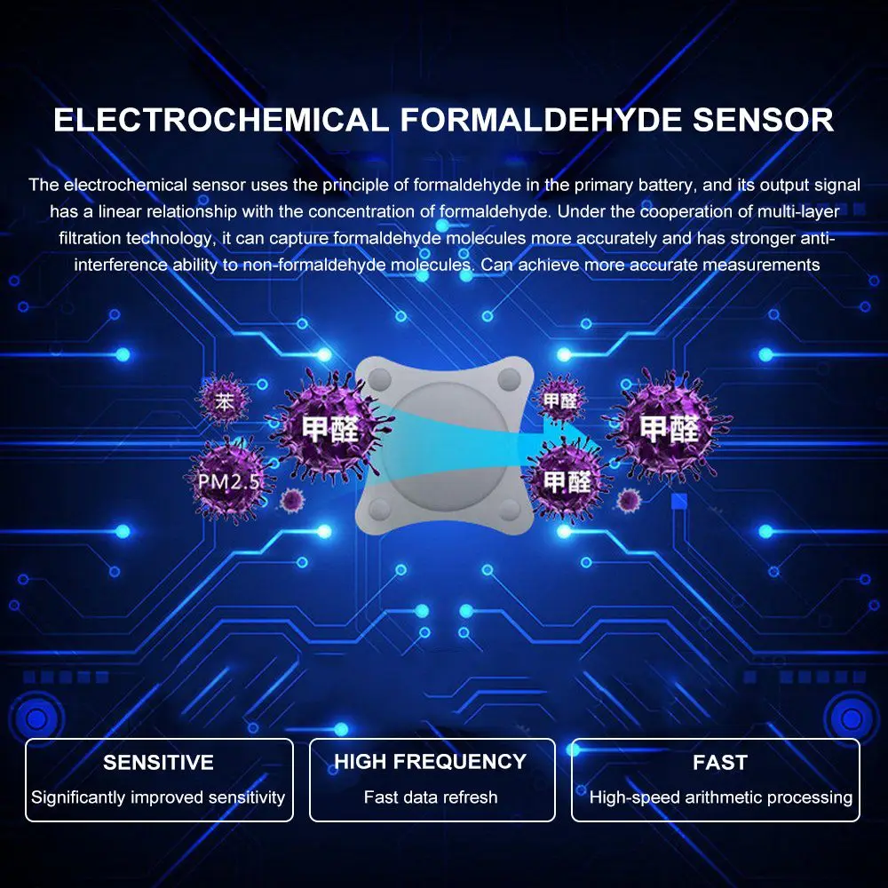 Детектор качества воздуха PM1.0 PM2.5 PM10 TVOC HCHO формальдегид измеритель температуры