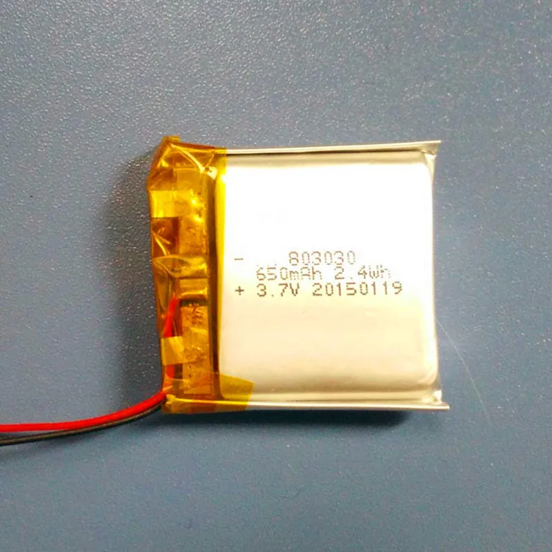 

Free shipping by DHL Fedex 100pcs 3.7V 650mAh 803030 083030 Lithium Polymer Rechargeable for PAD DVD E-book bluetooth headsets