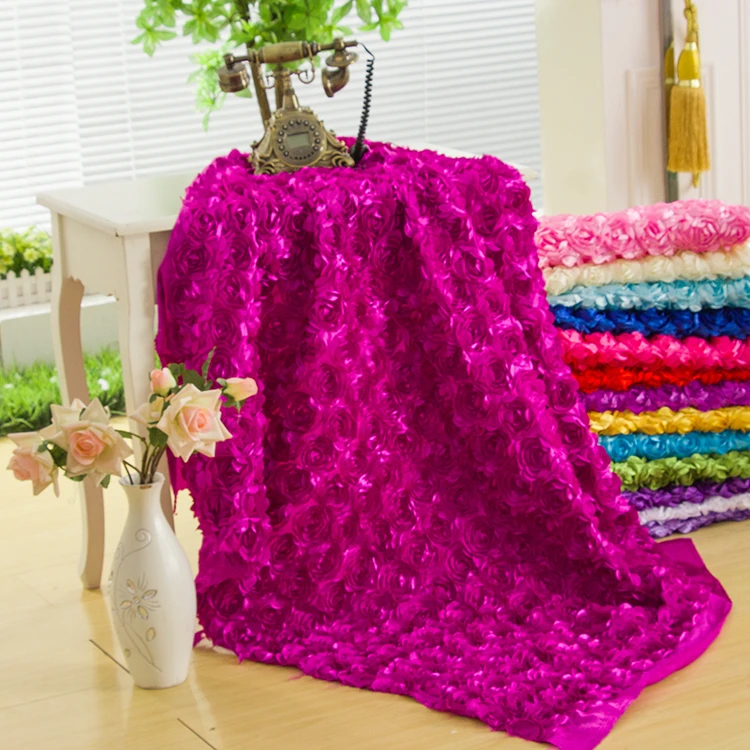 1Yrd 3D атласная роза ткань одежда шитье кружева для юбки свадебные фотографии фон Т