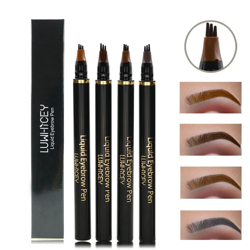 LUWHICEY Microblading ручка для бровей Водонепроницаемая натуральная вилка кончик бровей Карандаш для татуировки Макияж 4 цвета бровей водостойкий гель для бровей оттенок