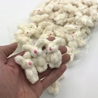 100pclot 3 5cm 4cm soft mini joint rabbit pendant bunny for key chain bouquet toy doll diy ornaments gifts