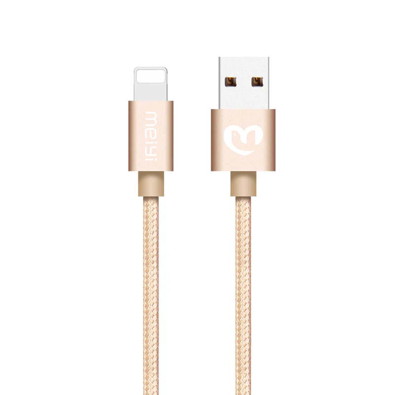 only gold cable MEIYI usb-кабель в нейлоновой оплетке для iPhone 7, 6 6s плюс 5S iPad подходит для IOS 10 9 8 Pin кабель+ 2 взаимных обмена данными между компьютером и периферийными устройствами Выход автомобиля Зарядное устройство 2.4A max - Тип штекера: only gold cable