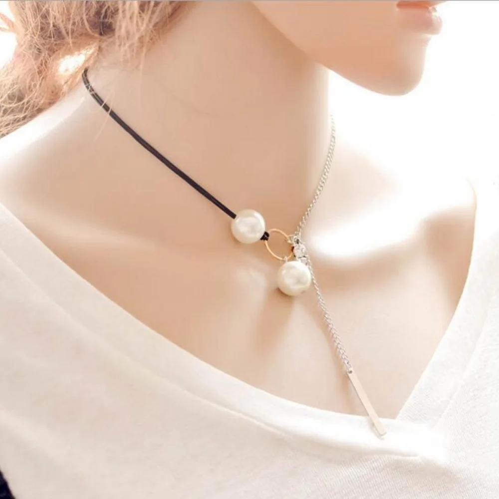 Ожерелье женское с белым жемчугом романтическое Очаровательное ожерелье