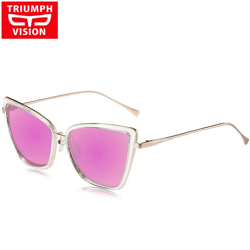 TRIUMPH VISION женские роскошные солнцезащитные очки кошачий глаз дизайнер бренда женской одежды оттенки винтажные Новые солнцезащитные очки для женщин Ретро Oculos
