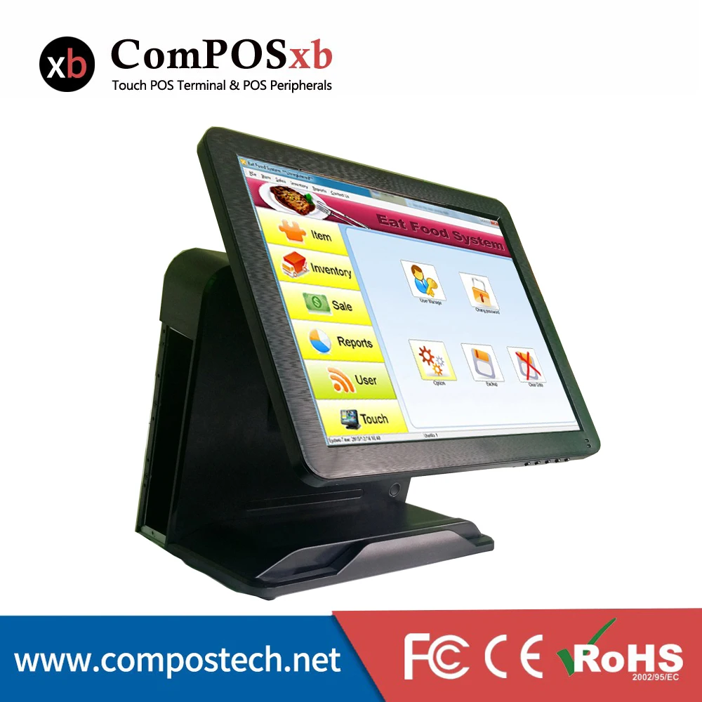 Низкая цена 1037U 2G 32GB 15 &quotсенсорный Ресторан Windows 7 тестовая версия OS POS Компьютер с