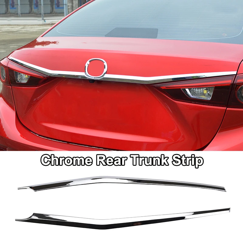 rear trunk strip Для Mazda 3 Axela BM седан хромированный противотуманный светильник, боковое зеркало, накладка, задний багажник, полоса, украшение автомобиля, Стайлинг - Цвет: rear trunk strip