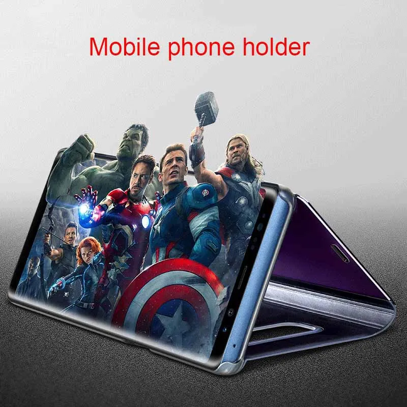 Кожаный флип-чехол для телефона Huawei p20 p20pro p20lite умный зеркальный чехол держатель