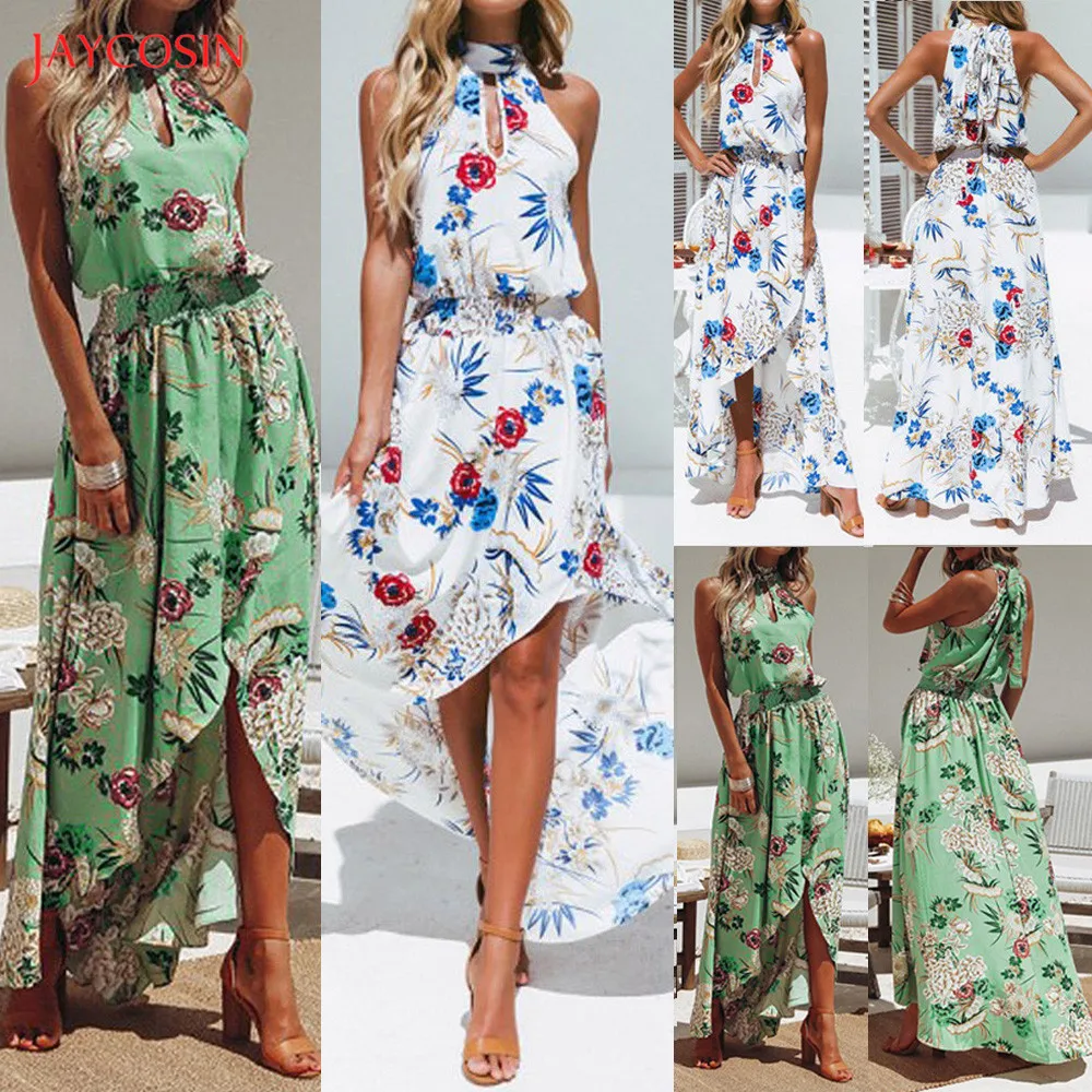 Jaycosin одежда для женщин летнее платье девушек Boho цветочное длинное вечернее
