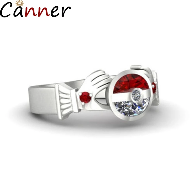CANNER Покемон круглые кольца милые кристаллы со стразами Кольца для женщин девушек