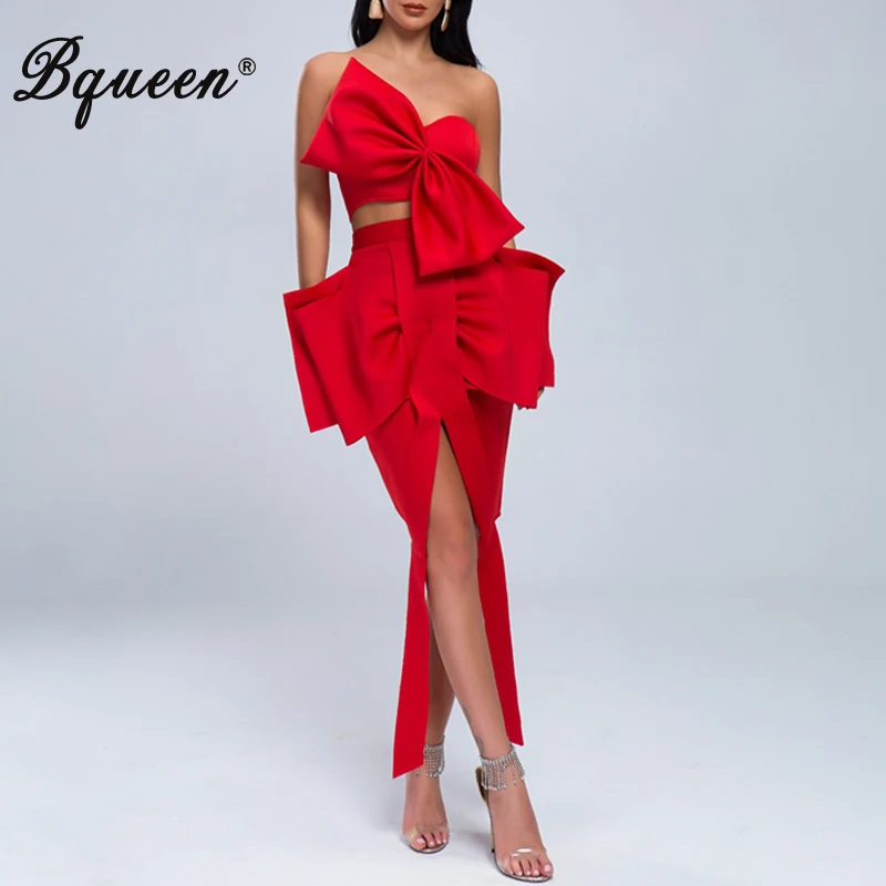 Женский комплект из 2 предметов Bqueen сексуальный короткий топ с открытыми плечами