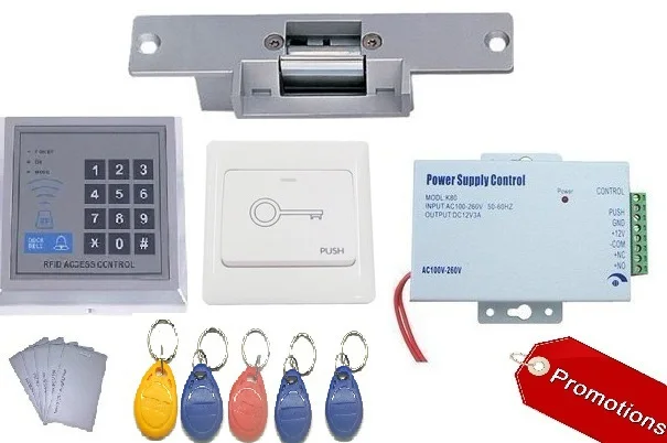 RFID 125 кГц EM ID клавиатура Электрический блокировка страйка брелок Полный комплект