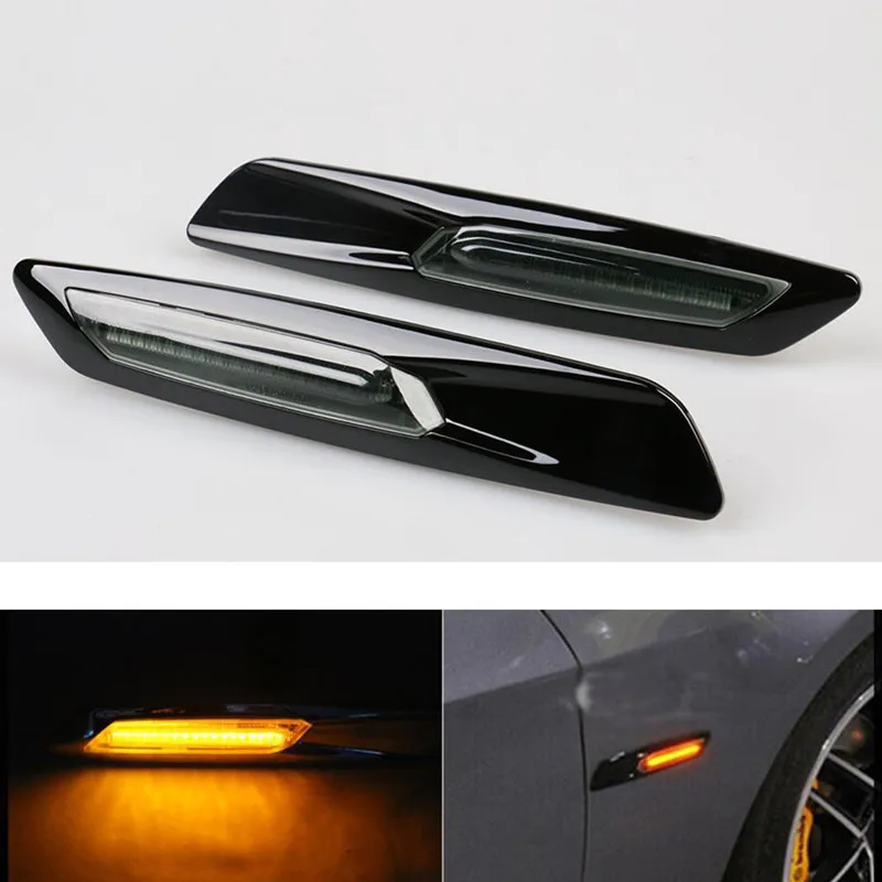 

BBQ @ FUKA 2 шт. Янтарный/белый 18 светодиодов боковой маркер для крыла светильник воротник автомобильные Внешние аксессуары подходят для BMW сери...