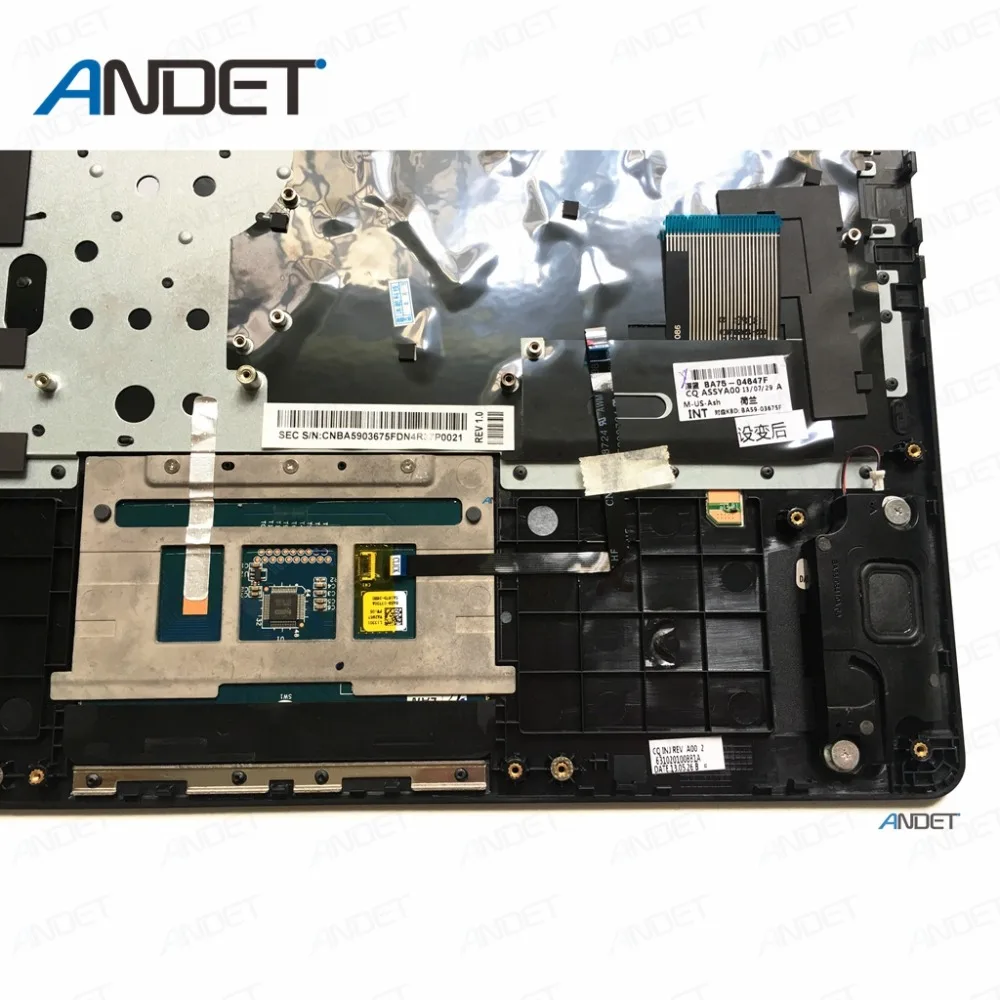 Подставка для рук для ноутбука samsung NP530U4E 530U4E Клавиатура США ободок верхняя крышка Топ чехол тачпад синий BA75-04632A