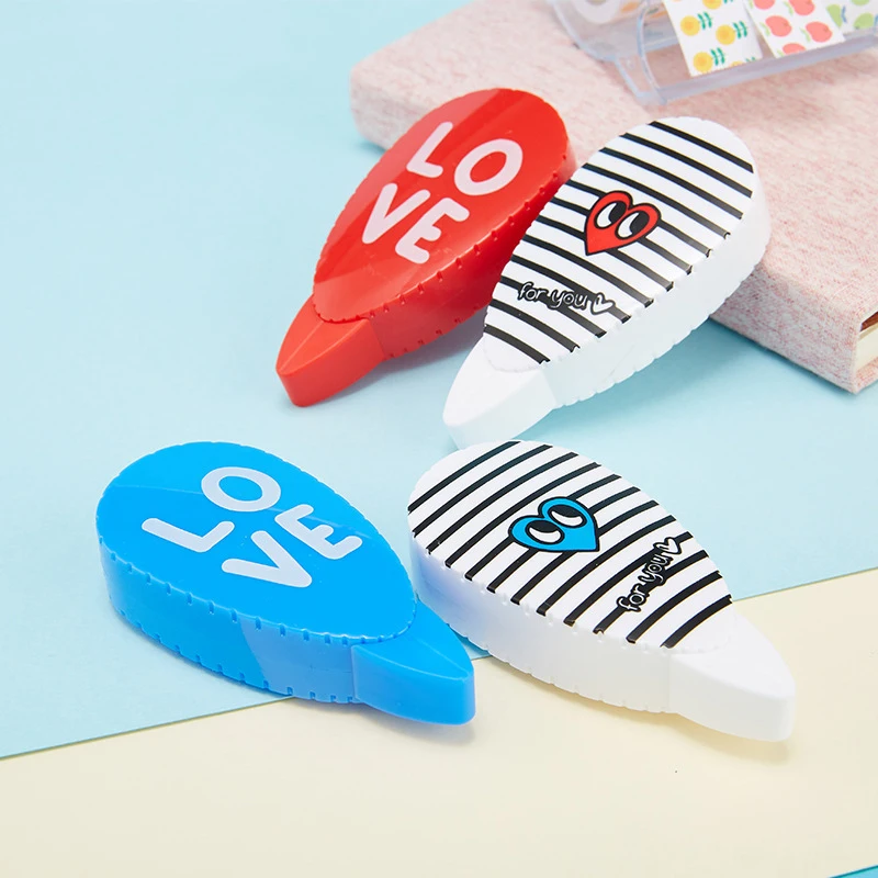 Корректирующая лента в виде сердца 2 модели школьные материалы кавайные