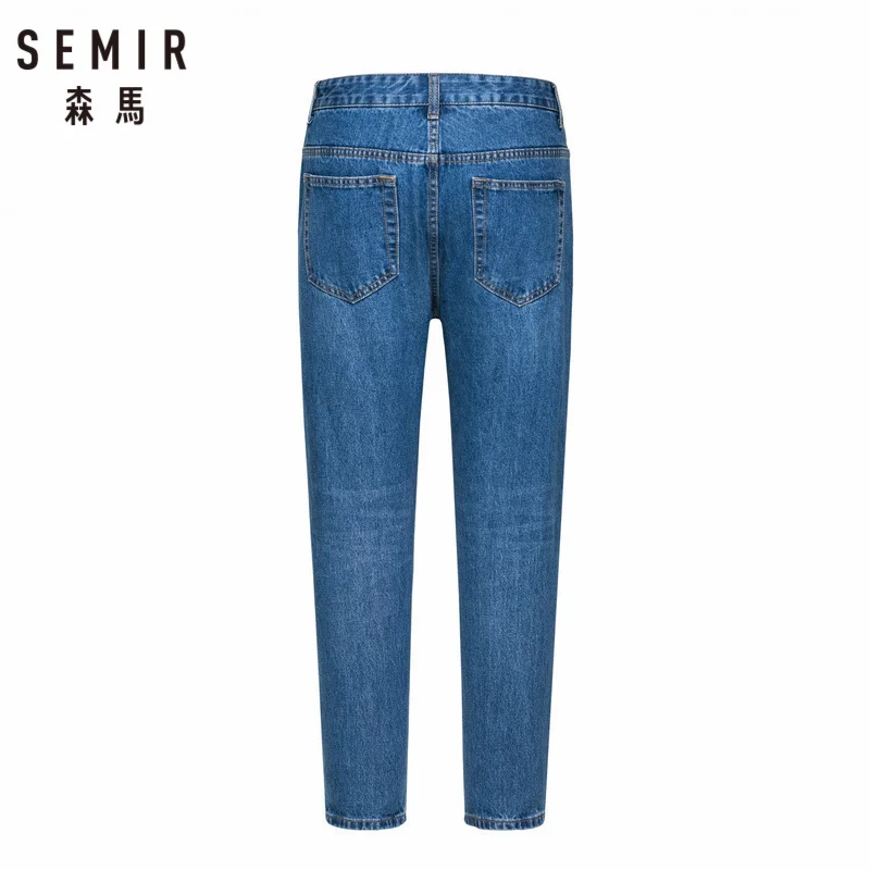 Мужские джинсы SEMIR 100% хлопок облегающие с боковым карманом мужские из потертой