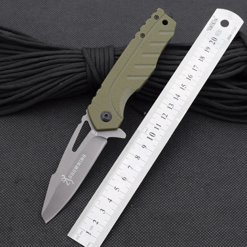 5Cr13MoV Сталь лезвие Походные Ножи Браунинг складной G10 Ручка выживания S