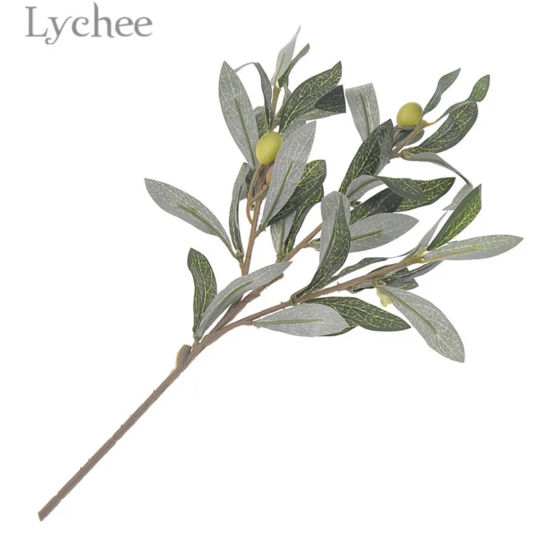 Lychee Life 1 шт. искусственная пластиковая ветка оливкового дерева украшение для дома