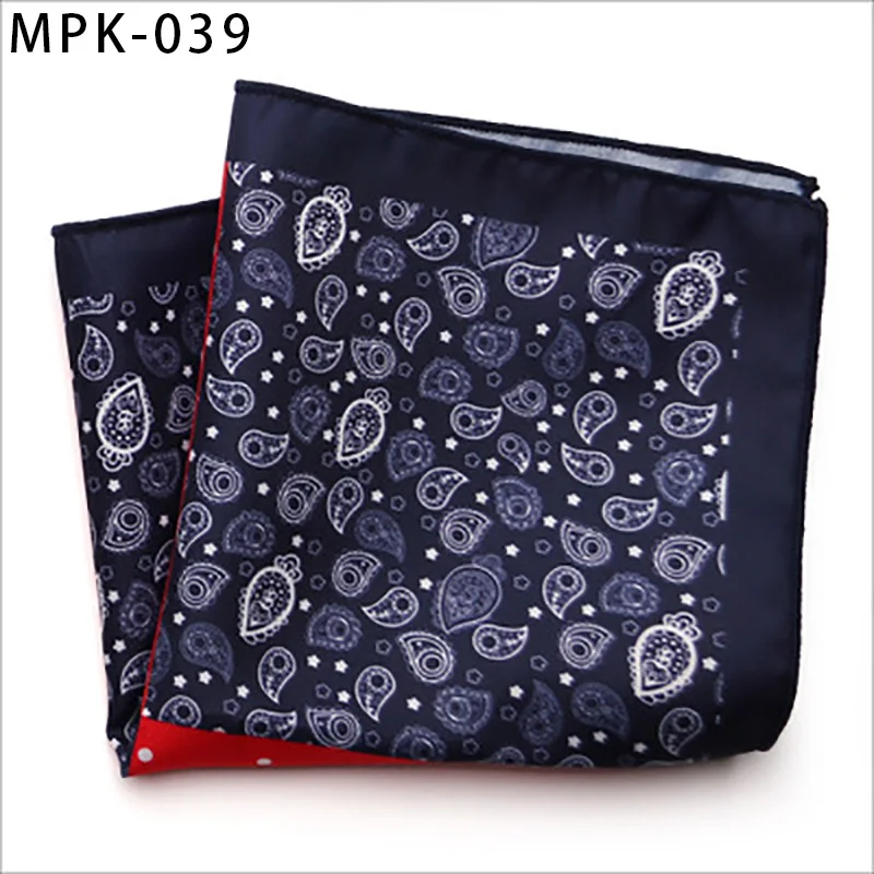 MPK-39 YISHLINE отличительный мужской модный мужской Карманный платок квадратный модный принт большой мужской Цветочный горошек мужской нагрудный платок для мужского костюма - Цвет: MPK-39
