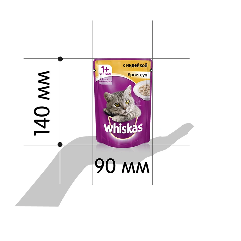 Вискас влажный корм для кошек Крем суп с Индейкой 85 г * 24 упаковок|food for cat|food rfood cat |
