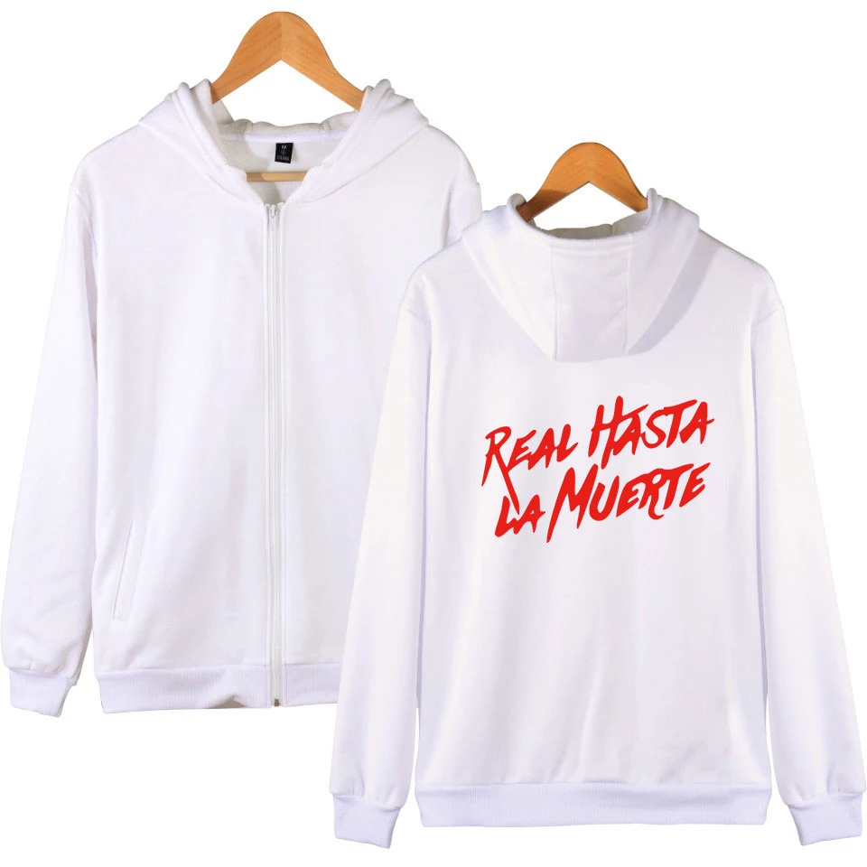 Real hasta la muerte 2019 новый корейский свитшот на молнии с капюшоном зима/осень уличная