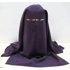 Мусульманская бандана, шарф, мусульманский, 3 слоя, Niqab, Паранджа, черная Обложка для лица, шляпа, хиджаб, головной убор, женская одежда, молитва Рамадан