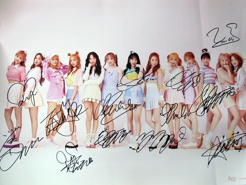 Подписанный WJSN autographed первый альбом Happy Moment CD + Фотокнига подписанный постер