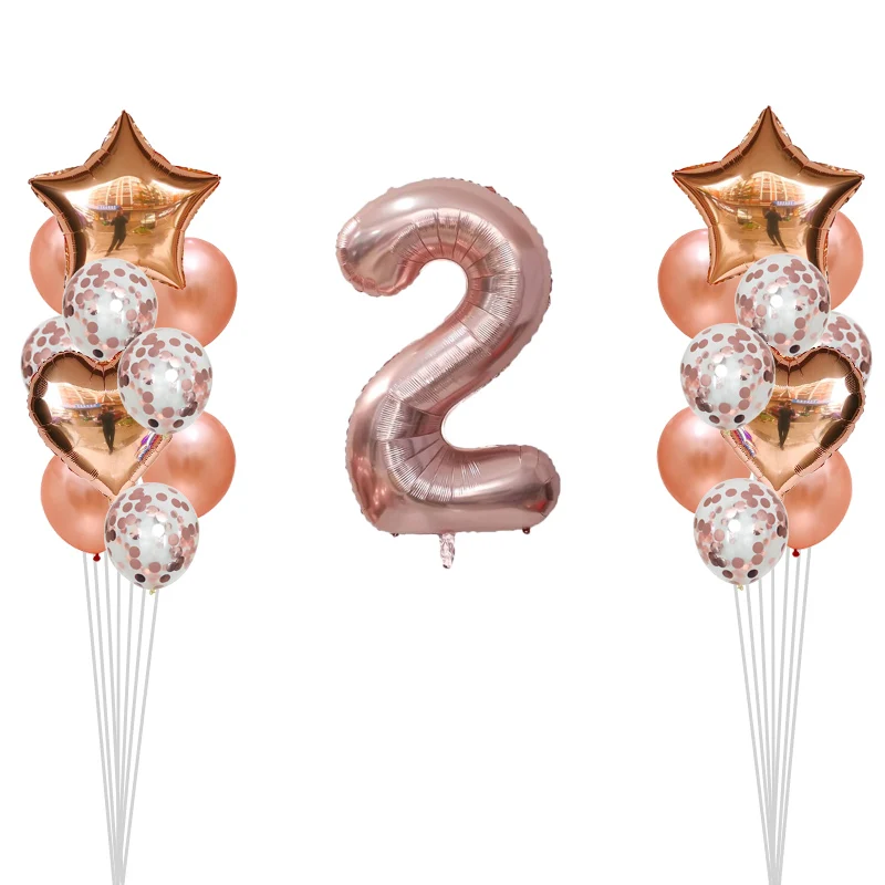 25 шт. Baby Shower 1st 30 декор для вечеринки в честь Дня Рождения 4" номер 1 фольга воздушные шары для маленьких мальчиков воздушные шарики для девочек латекс розовое золото конфетти