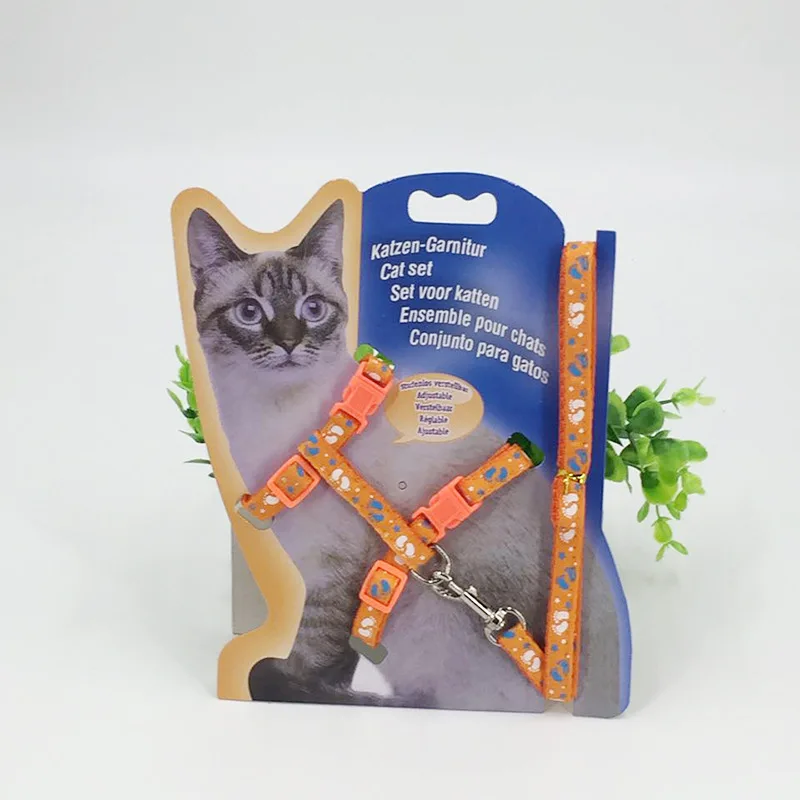 Красочные Нейлон шлейка для кошек поводок котенка Регулируемый Pet тяги жгут