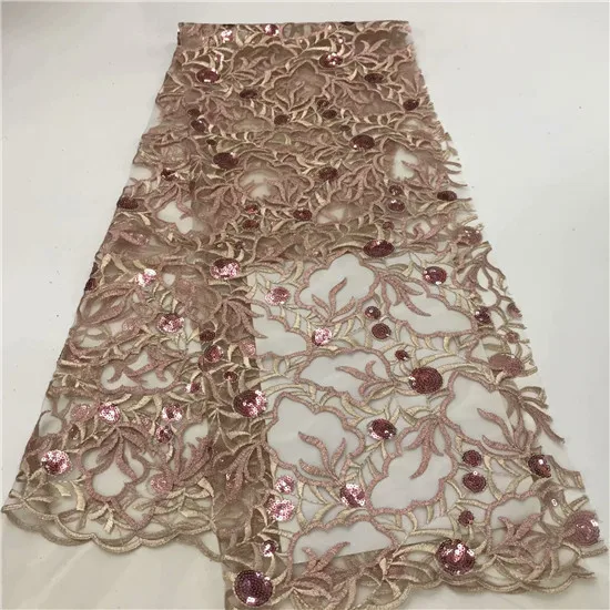 

Flower Sequined Mesh Tulle Lace Fabric African French 2019 New Style Wedding Net Lace With Sequins For Evening Dress Laces green