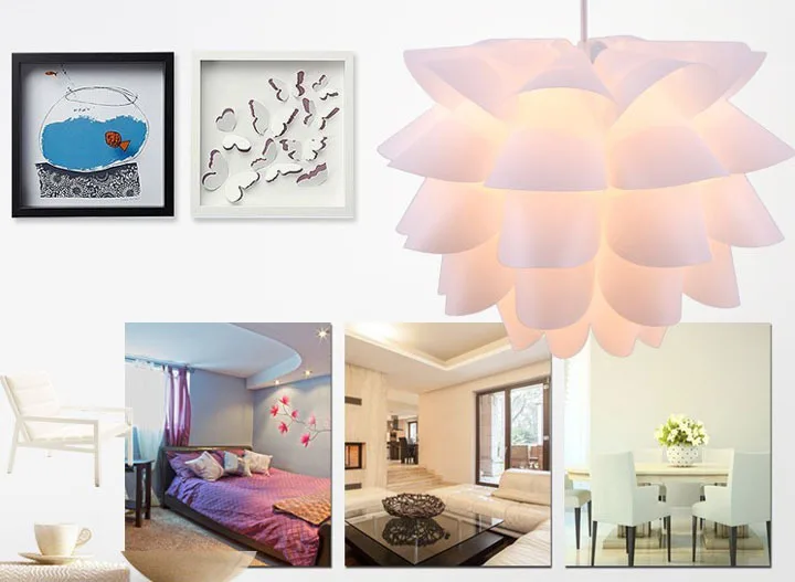Модный E27 подвесной светильник абажур из ПВХ с энергосберегающей лампой для