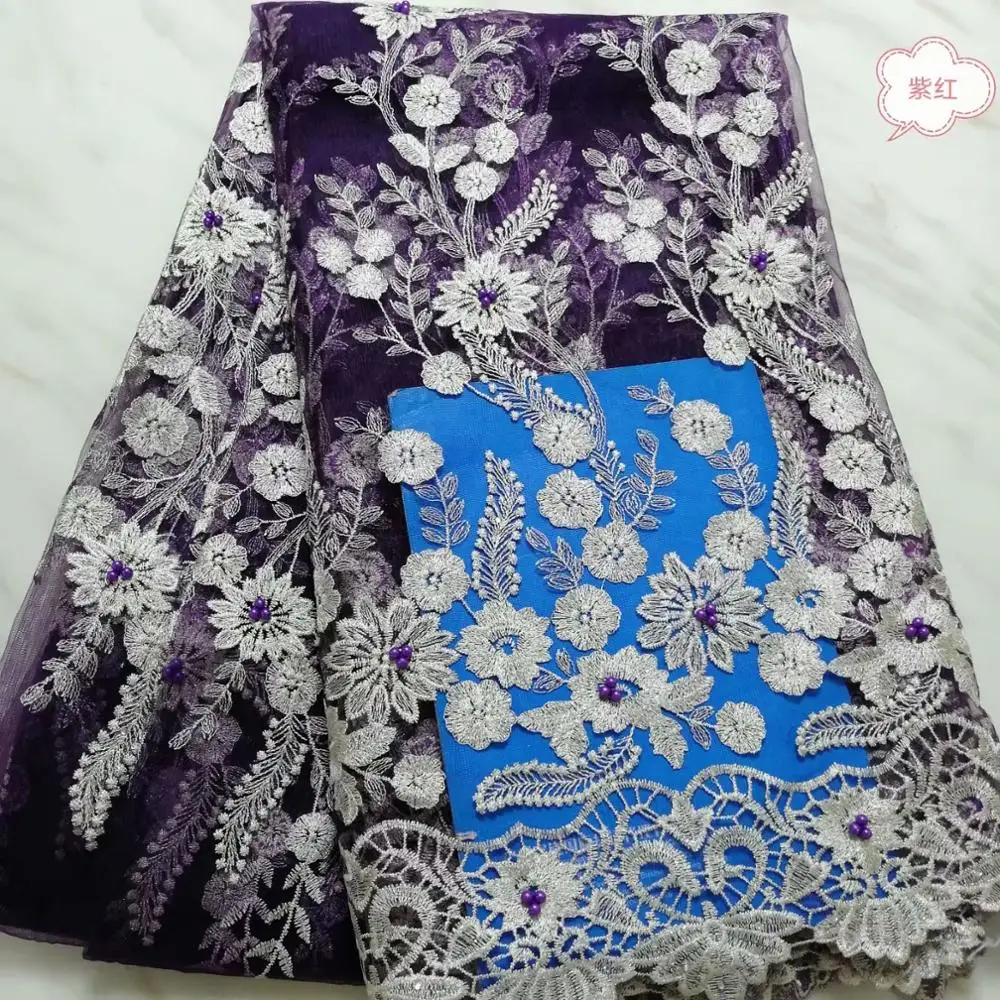 Wholesale high quality African lace fabric milk silk decals French gauze Nigeria wedding dress 2019 new style | Дом и сад