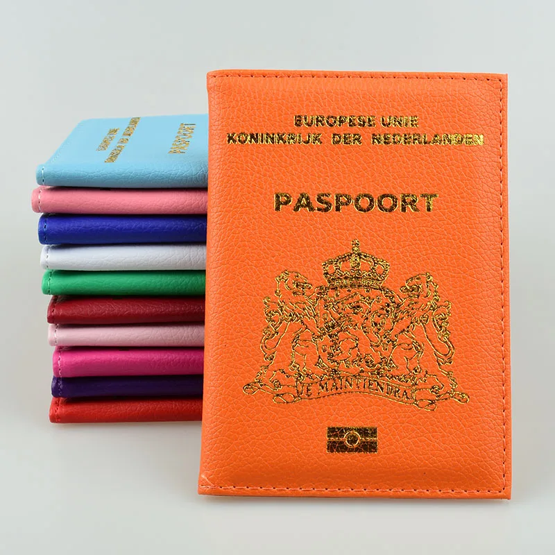 Чехол для паспорта из Нидерландов, женские мягкие кожаные чехлы для паспорта, унисекс, Nederland, чехол для паспорта - Цвет: Orange