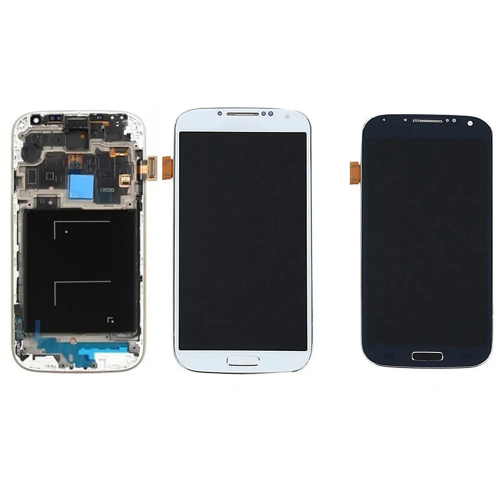 Для samsung Galaxy S4 i337 i9505 M919 i9500 ЖК-дисплей с сенсорным экраном дигитайзер Рамка в сборе