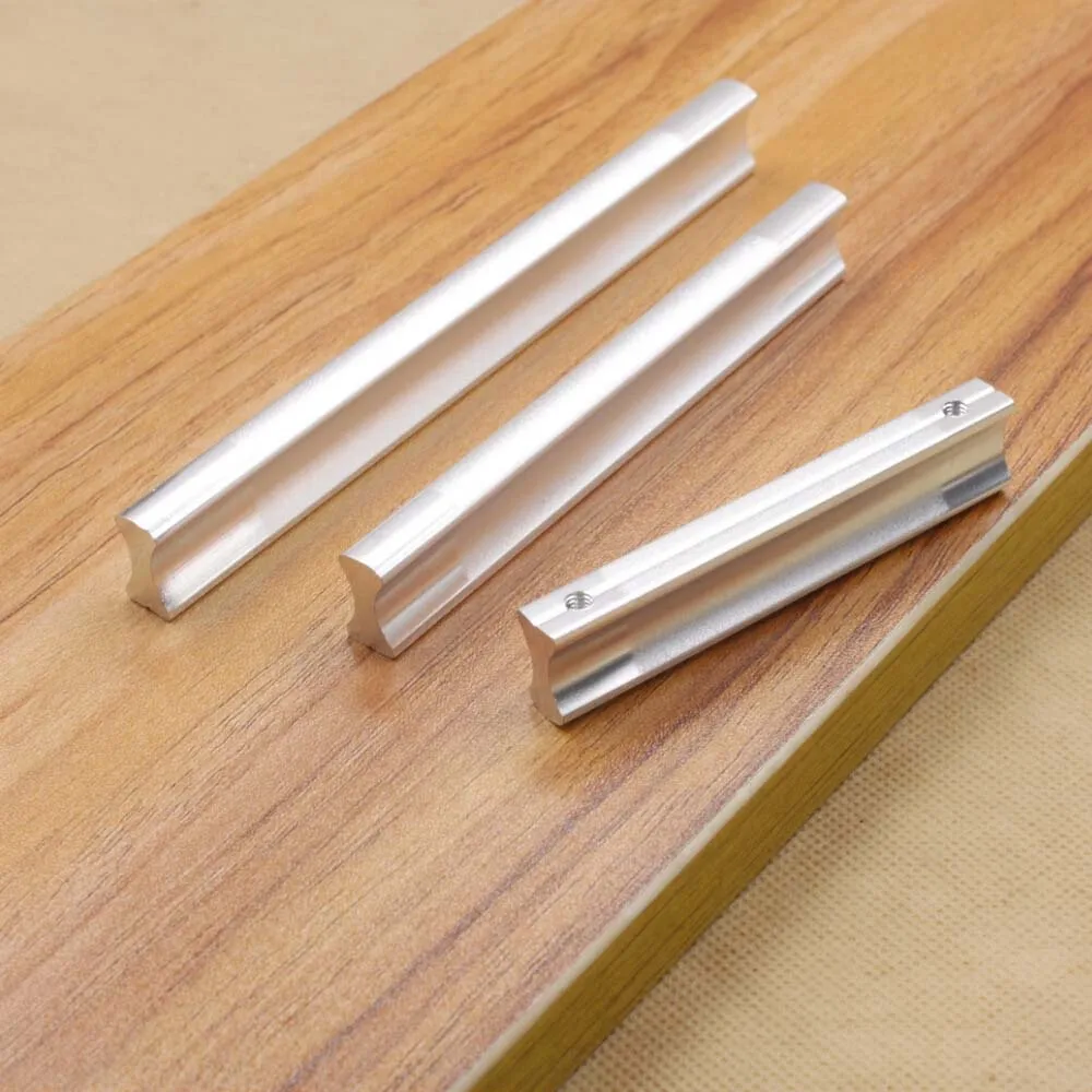 Modern Aluminium Alloy Drawer Cabinet Handles Knobs kitchen Dresser Pull Handle 64mm 96mm 128mm Furniture Hardware Accessories |