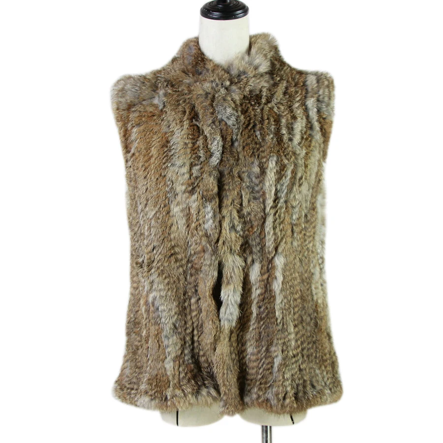 new women fashion warm fur vests rabbit hair fur coat warm with a variety of color optional khaki black grey customized size