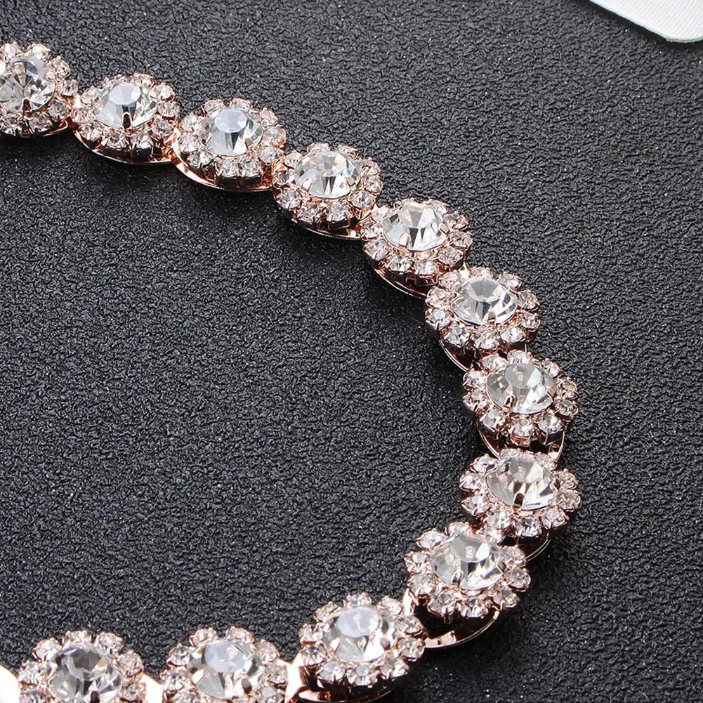 

Handmade Headband Tiaras Women Bridal Crystal Rhinestones Jewelry Hair Handmade Ribbon Wedding Accessories