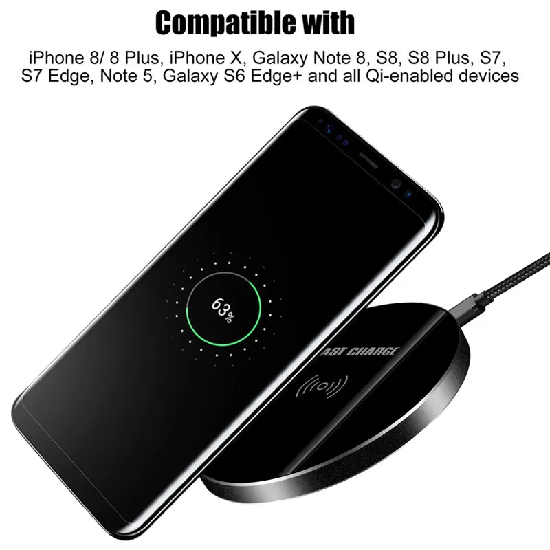 Беспроводной Зарядное устройство для samsung Galaxy Note 8 S9 S8 + S9Plus случае быстрой зарядки