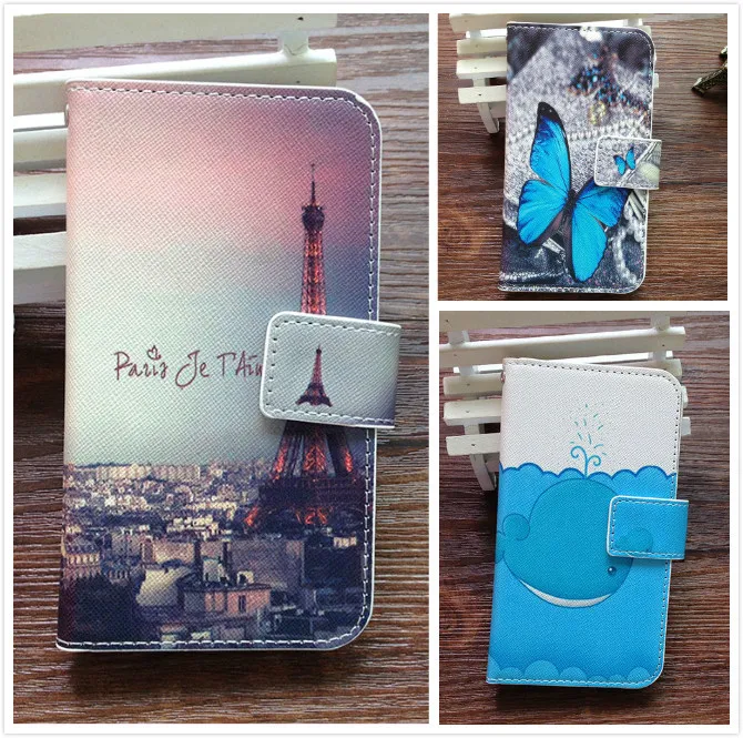 Чехол для Nokia Lumia 925 модный кожаный чехол-бумажник чехол с рисунком + ремешок в