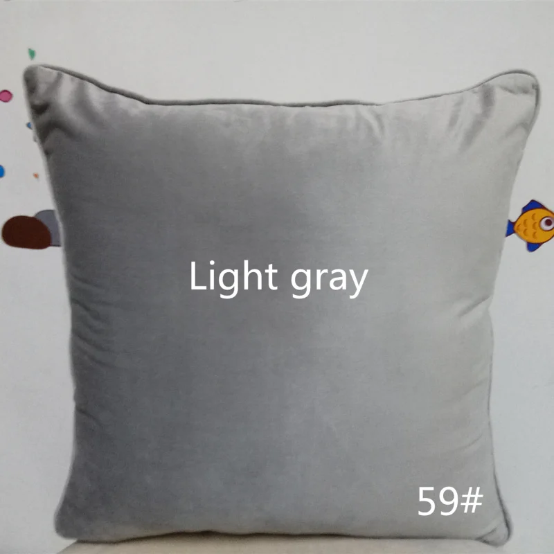 Light gray No. 59 Модный мягкий Чехол на подушку, Бархатный Чехол на подушку для гостиной, дивана 45*45, кресло, кровать, домашний декор, домашний декор, 30, 50, 60 - Цвет: Light gray No. 59