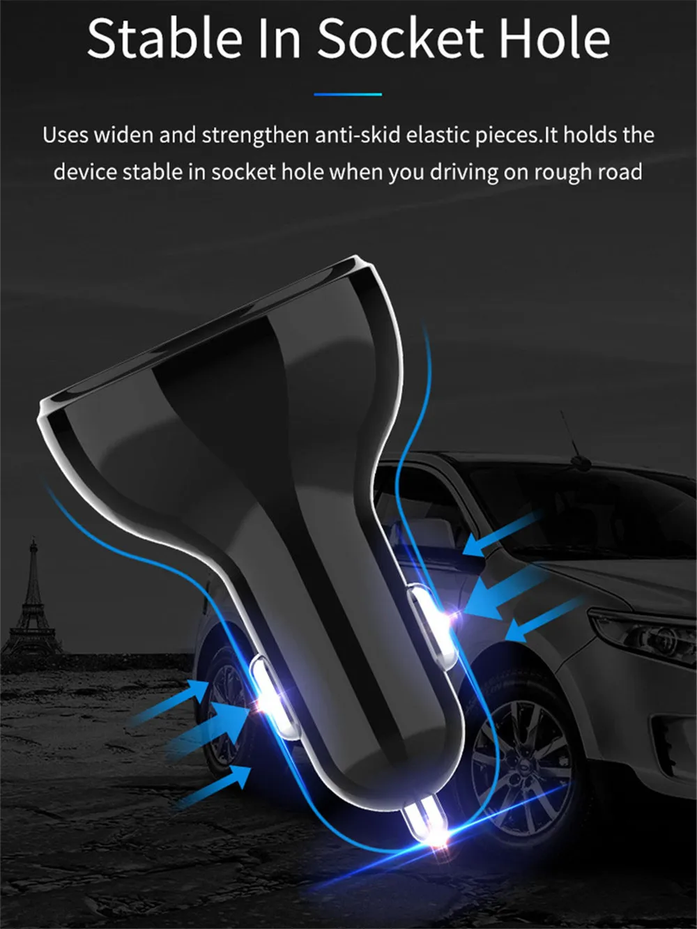 Автомобильное зарядное устройство цифровой usb type-C многофункциональное измерение напряжения автомобильный прикуриватель QC3.0 Быстрая зарядка fm-передатчик C02