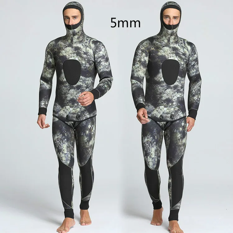 5 мм камуфляжная расцветка из двух предметов с капюшоном для рыбалки и охоты