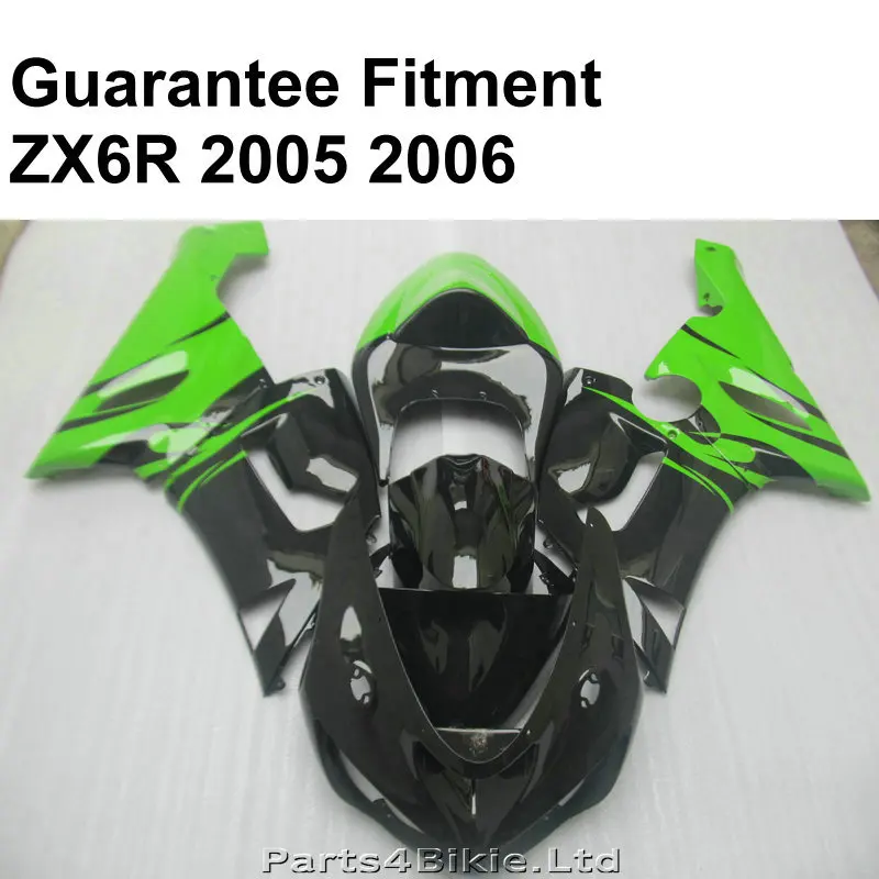 BAS Пластиковый обтекатель для Kawasaki ZX6R 05 06 Черный Зеленый Ninja ZX 6R 636 2005 2006 обтекатели