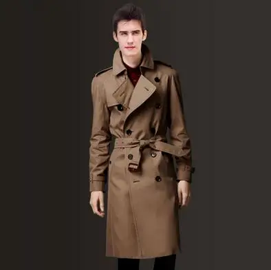 

Mens trench coats man Double-breasted long coat men casual clothes slim fit overcoat long sleeve 2020 new designer black korean
